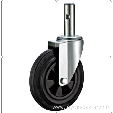 160mm European industrial rubber swivel caster without brake